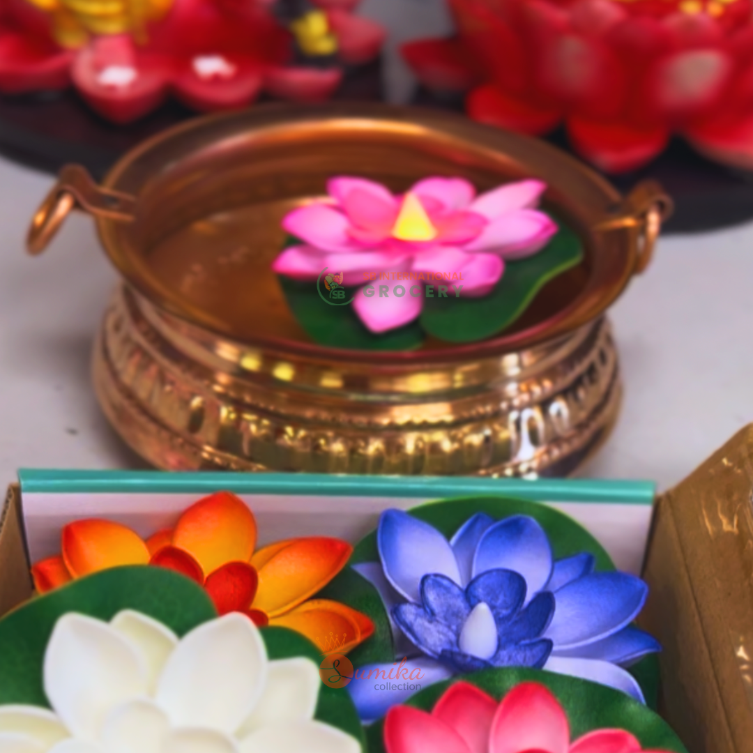 Floating Diwali Lotus Lamps | LED Water Candles Smokeless